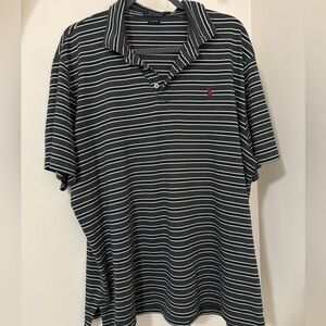 Ralph Lauren Green, white and brown Striped Polo